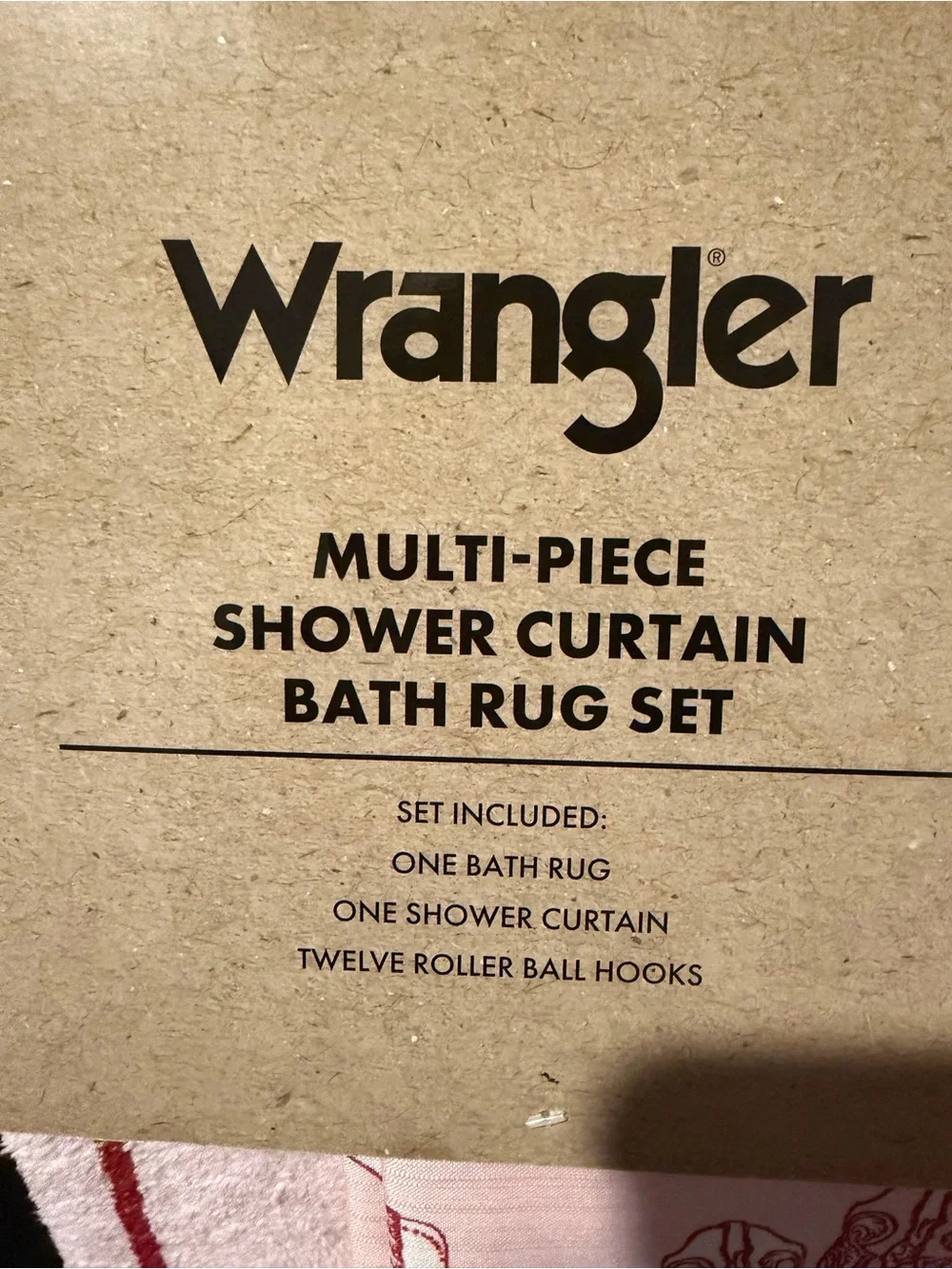 Wrangler Pink and Red Cowboy Boot Shower Curtain & Bath Rug Set